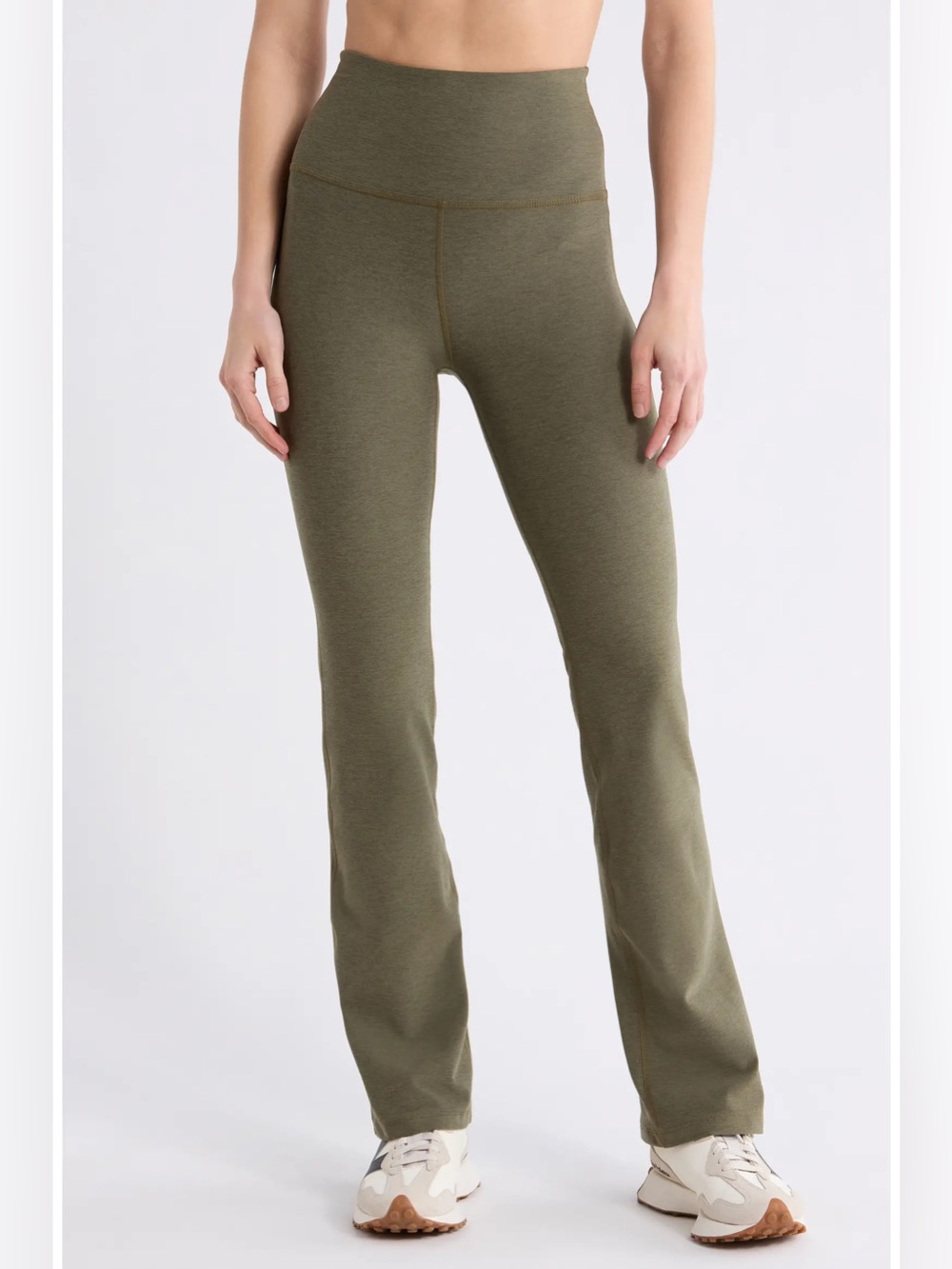 Beyond Yoga Practice Space Dye High Waist Pants in Beyond Olive Heather